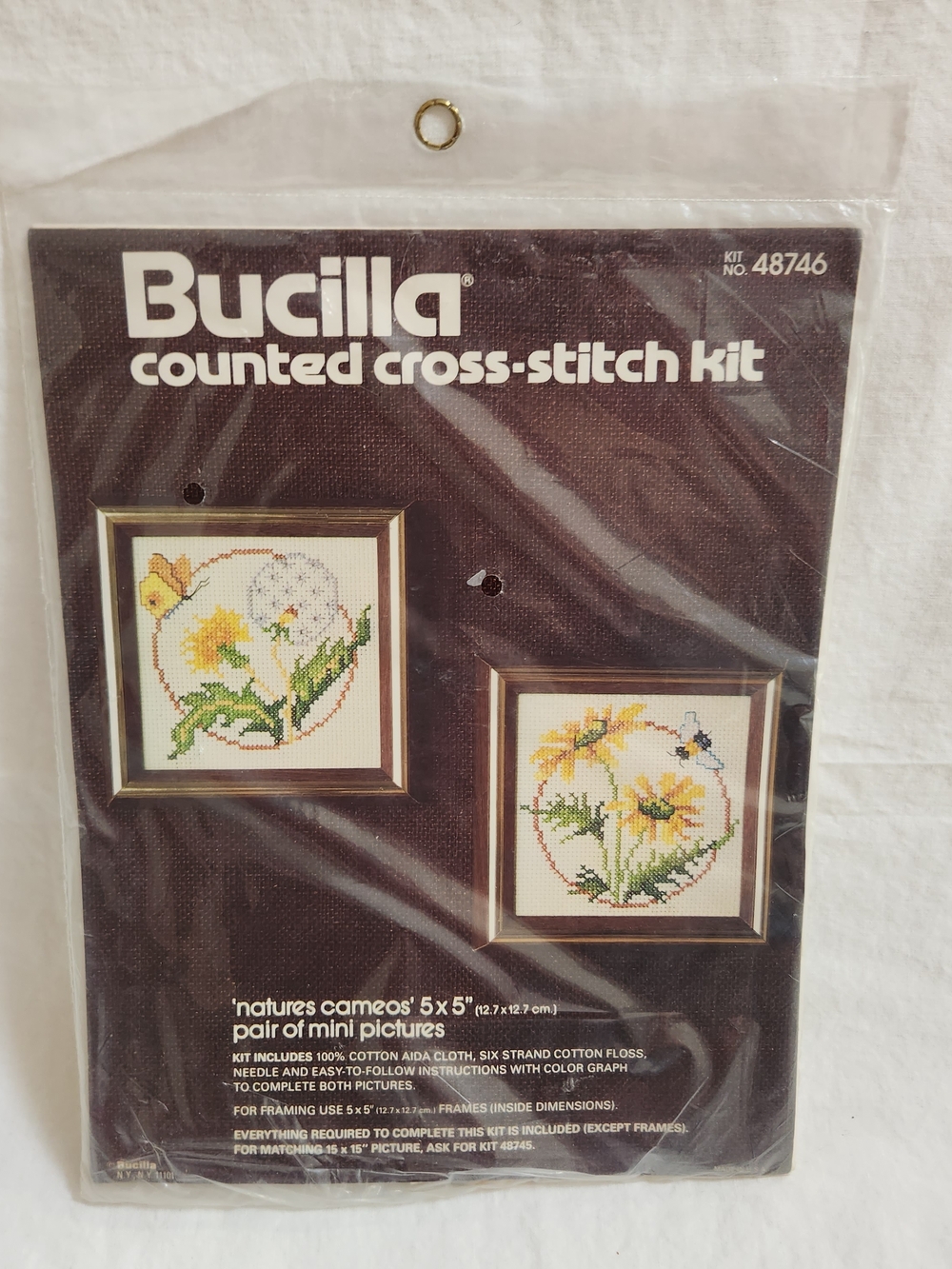 Bucilla Counted Cross-Stitch Kit - Yellow Floral Pair